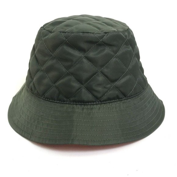 Authentic CELINE 2AUB8930C Quilted logo Hat bucket hat Nylon Khaki x Orange main image 4